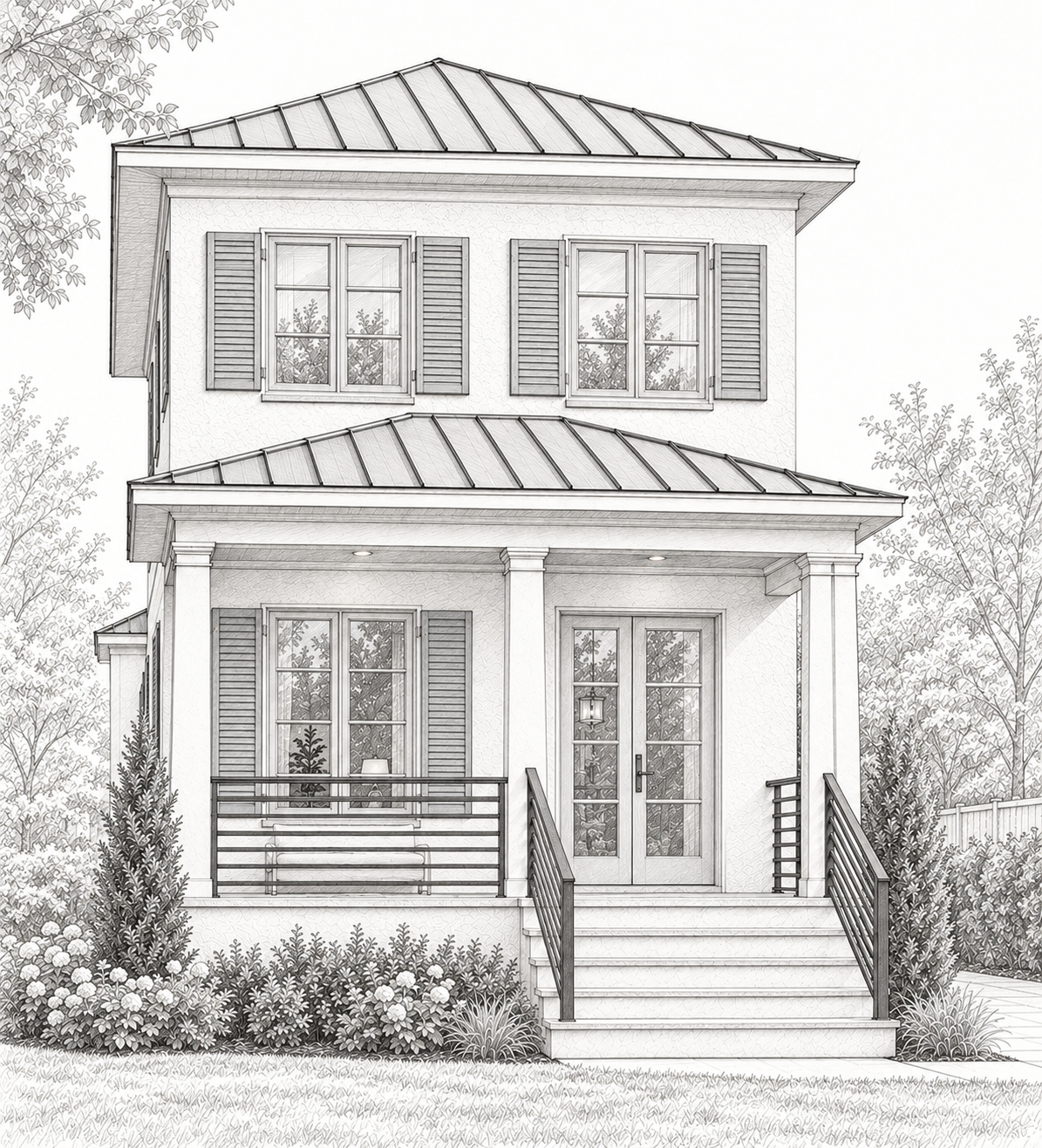 Architectural sketch of 108 Hudson