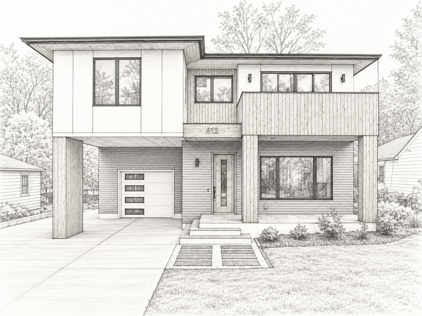Architectural sketch of Drew Street